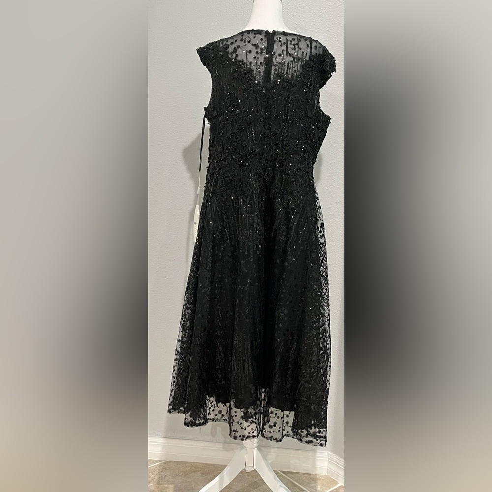 MAC DUGGAL A20398 Sequined Cap Sleeve Fit and Flare Jewel Embroidered gown Sz 14 - Picture 5 of 8